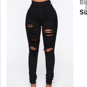 High waisted black skinny jeans from fashion nova